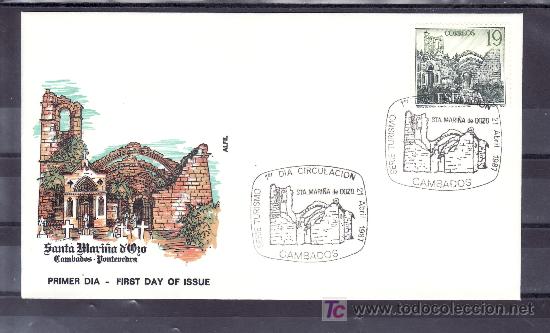 Timbres: 1987 cambados 21/4 primer dia 2901 alfil, turismo, ruinas de santa maria de ozo