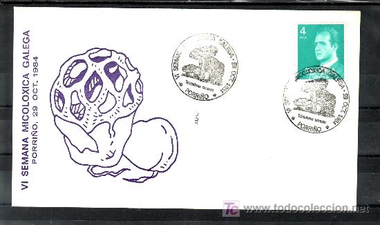 Briefmarken: 1984 porri&ntilde;o 29/10 alfil, setas, vi semana micologica gallega