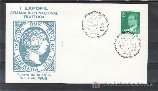 Stamps: 1982 puerto de la cruz  1-3/2 alfil, 1&ordf; expofil, semana internacional filatelica,