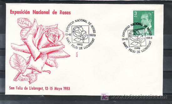 Sellos: 1983 san feliu de llobregat 13-15/5 alfil, flores, exposicion nacional de rosas,