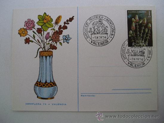 Sellos: tarjeta /matasellos iberflora 1974