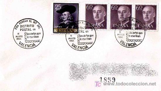 Sellos: Matasellos DISTRITO POSTAL EN VALENCIA 1964 - Foto 1