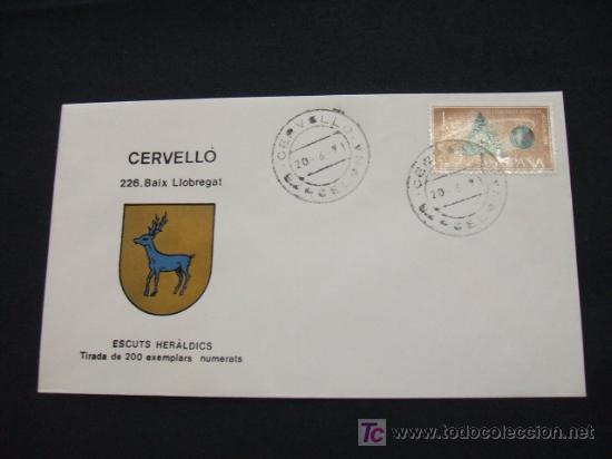 Sellos: ESCUTS HERALDICS - CERVELL&Oacute; - BAIX LLOBREGAT - - Foto 1
