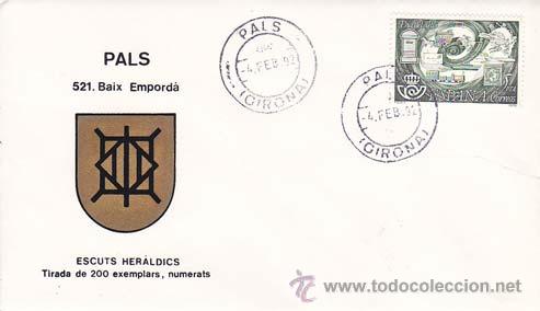 Stamps: PALS (Gerona) - 521 BAIX EMPORD&Aacute; - ESCUTS HER&Aacute;LDICS (Escudos Her&aacute;ldicos). Penya Filat&eacute;lica Vilanova