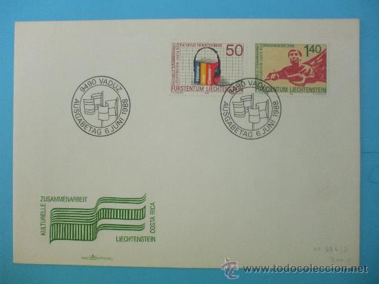 Sellos: SOBRE PRIMER DIA LIECHTENSTEIN 1988 - Foto 1