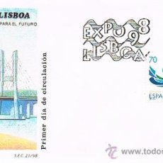 Sellos: ESPAÑA 1998 EDIFIL 3554 SOBRE PRIMER DIA EXPOSICION UNIVERSAL EXPO 98. Lote 28781091