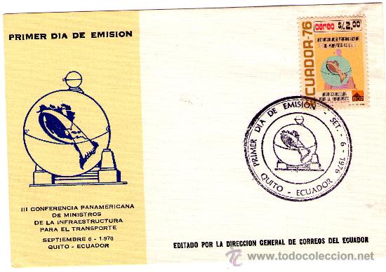 Sellos: 3008-ECUADOR- SOBRE PRIMER DIA DE EMISION- JUNIO 1976 - Foto 1