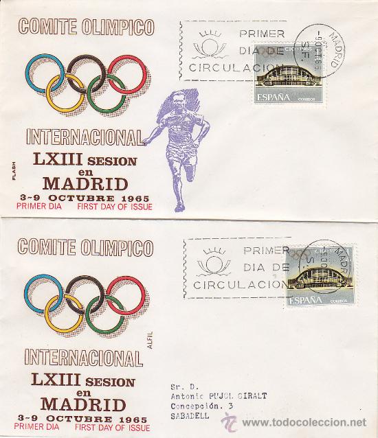 Briefmarken: RARA VARIEDAD COMITE OLIMPICO INTERNACIONAL LXIII 63 ASAMBLEA 1965 (EDIFIL 1677) SPD FLASH RARO XZX
