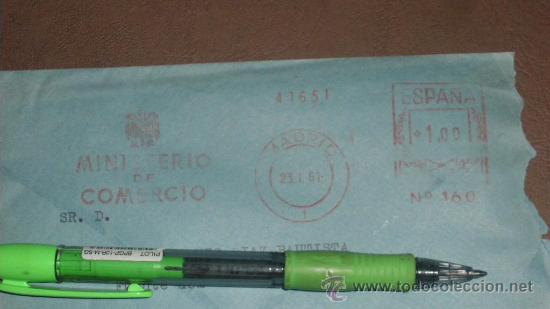 Sellos: FRANQUEO MECANICO DEL MINISTERIO DE COMERCIO. 1961. - Foto 1