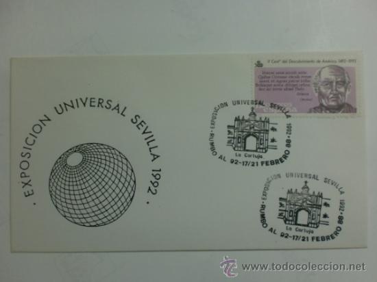 Sellos: SOBRE CON MATASELLOS DE SEVILLA 1992. EXPOSICION UNIVERSAL. - Foto 1