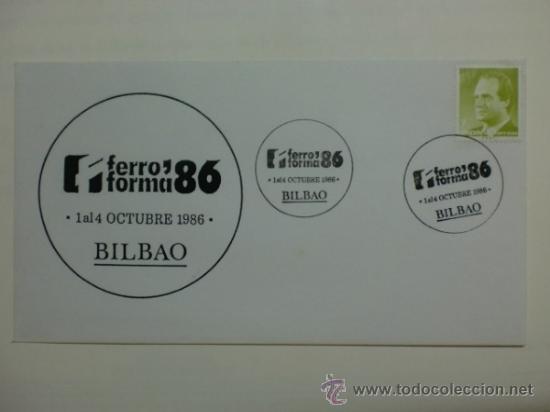 Sellos: SOBRE CON MATASELLOS DE BILBAO 1986. FERRO FORMA - Foto 1