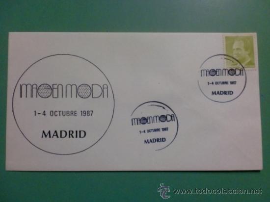 Sellos: SOBRE CON MATASELLOS DE MADRID 1987. IMAGEN MODA - Foto 1