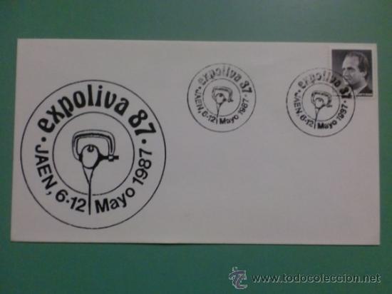 Sellos: SOBRE CON MATASELLOS DE JAEN 1987. EXPOLIVA - Foto 1