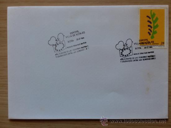 Timbres: SOBRE CON MATASELLOS DE ROTA1993. EXPOFIL VILLA DE ROTA 93. A&Ntilde;O EUROPEO DE LAS PERSONAS MAYORES.