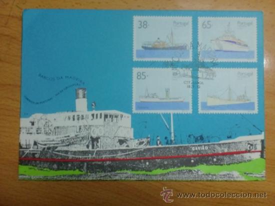 Sellos: SOBRE CON MATASELLOS DE LISBOA 1992. BARCOS DA MADEIRA. - Foto 1