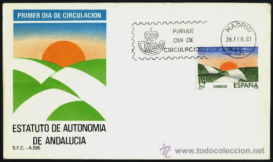 Sellos: Sobre Primer Dia - Autonomia de ANDALUCIA - Foto 1