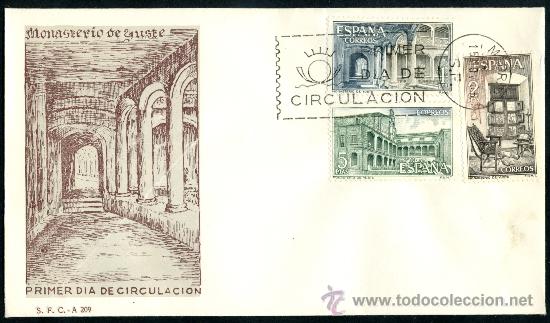 Sellos: Sobre Primer Dia - Monasterio de Juste - Foto 1