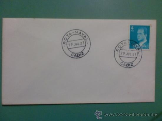 Sellos: SOBRE CON MATASELLOS DE CADIZ 1981. ROTA NAVAL - Foto 1