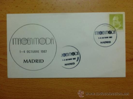 Sellos: SOBRE CON MATASELLOS DE MADRID 1987. IMAGEN MODA. - Foto 1