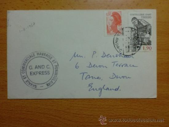 Briefmarken: SOBRE CON MATASELLOS DE ANGOLA. NAVALE ET COMERCIALE HAVRAISE ET PENINSULARE. G. AND C. EXPRESS.
