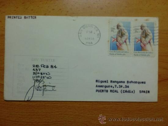 Briefmarken: SOBRE CON MATASELLOS DE U. S. A. SAN DIEGO 1984.