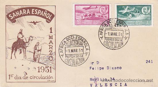 Timbres: PAISAJES Y EFIGIE DEL GENERAL FRANCO AFRICA OCCIDENTAL 1951 (EDIFIL 21/22) SPD SERVICIO FILATELICO