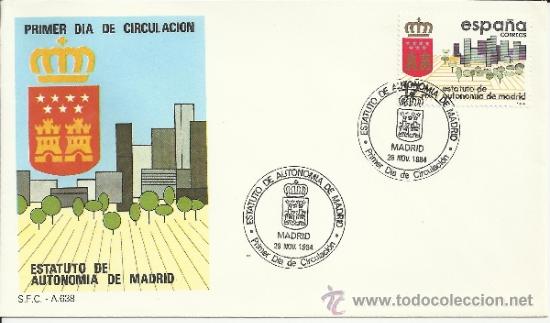 Sellos: ESPA&Ntilde;A SPD FDC ESTATUTO DE AUTONOMIA DE MADRID - Foto 1
