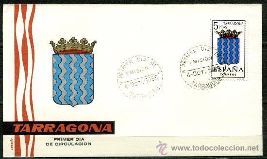 Sellos: Sobre Primer Dia - Escudo TARRAGONA - Foto 1