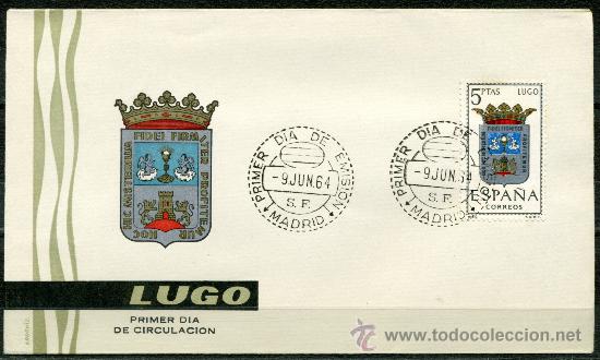 Sellos: Sobre Primer Dia - Escudo LUGO - Foto 1