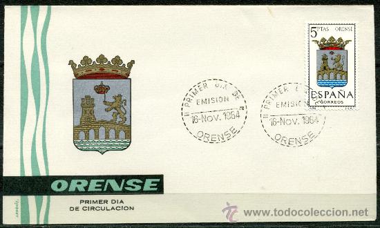 Sellos: Sobre Primer Dia - Escudo ORENSE - Foto 1