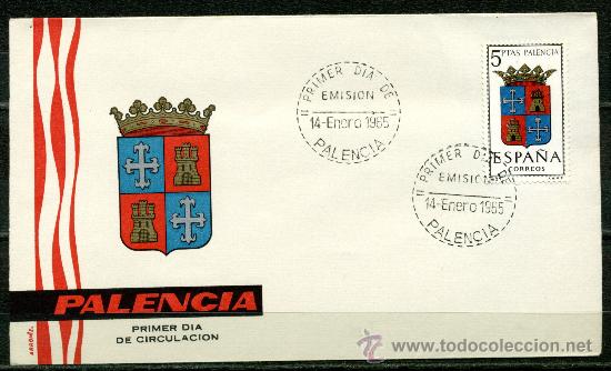 Sellos: Sobre Primer Dia - Escudo PALENCIA - Foto 1