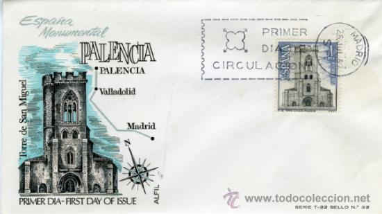 Sellos: ESPA&Ntilde;A MONUMENTAL. PALENCIA. TORRE DE SAN MIGUEL.
