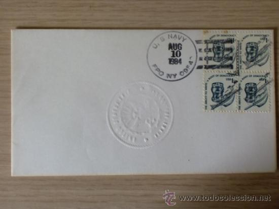 Sellos: SOBRE CON MATASELLOS. U.S. NAVI, FPO NY 0954. 1984.