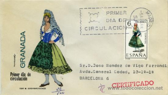 Sellos: GRANADA. TRAJE TIPICO PROVINCIAL. - Foto 1