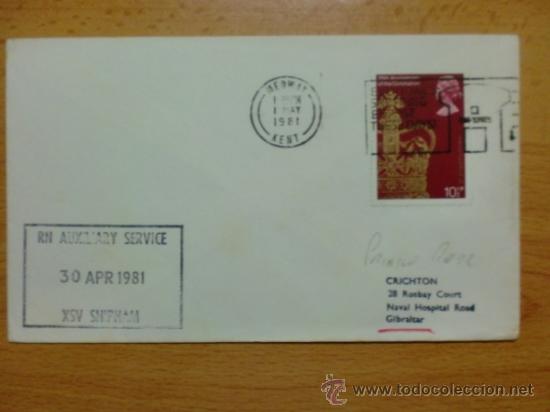 Briefmarken: SOBRE CON MATASELLOS. MEDWAY KENT. 1981. RN AUXILIARY SERVICE. XSV SHIPHAM.