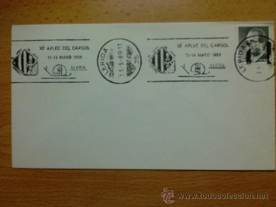 Sellos: SOBRE CON MATASELLOS. LERIDA. 1989. X APLEC DEL CARGOL. - Foto 1