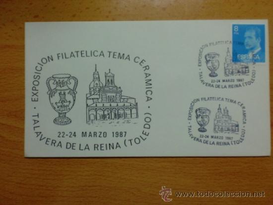 Sellos: SOBRE CON MATASELLOS TALAVERA DE LA REINA. 1987. EXP- FIL. TEMA CERAMICA.