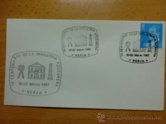 Stamps: SOBRE CON MATASELLOS. NERJA. 1987. IV CENTENARIO DE LA INDUSTRIA AZUCARERA.