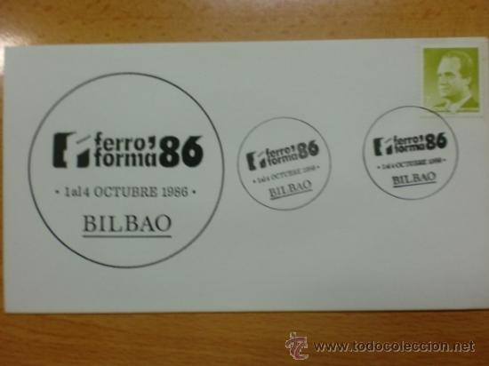 Sellos: SOBRE CON MATASELLOS DE BILBAO. 1986. FERROFORMA&acute;86. - Foto 1