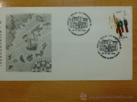Stamps: SOBRE CON MATASELLOS DE LAS PALMAS DE G. CANARIAS. 1982. IBEROAMERICA 82.