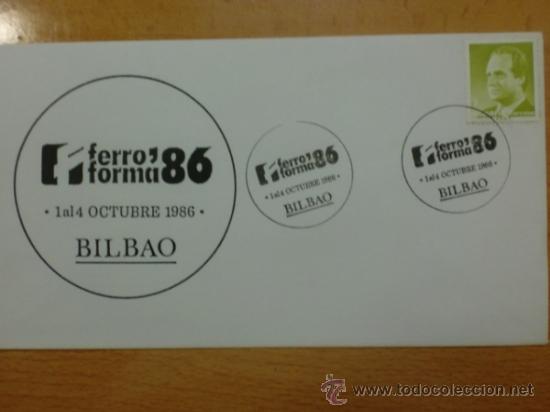 Sellos: SOBRE CON MATASELLOS DE BILBAO. 1986. FERROFORMA&acute;86. - Foto 1