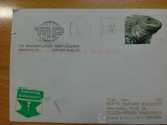 Briefmarken: SOBRE CON MATASELLOS DE CTC ISBOA. 2002. OS MAXIMAFILISTAS PORTUGUESES.