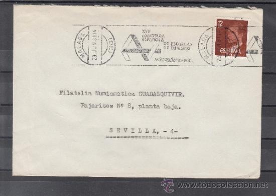 Timbres: 1981 rodillo  67 malaga circulado, xvii asamblea espa&ntilde;ola de escuelas de turismo