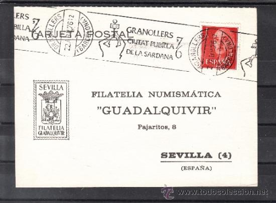 Stamps: 1976 rodillo  25 granollers (barcelona) circulado, musica, granollers ciudad pubilla de la sardana