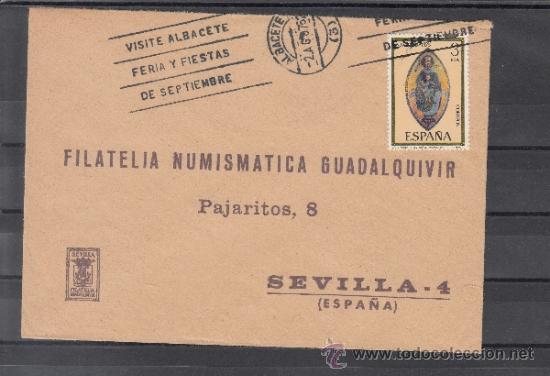 Stamps: 1976 rodillo  68 albacete circulado, visite albacete feria y fiestas de septiembre