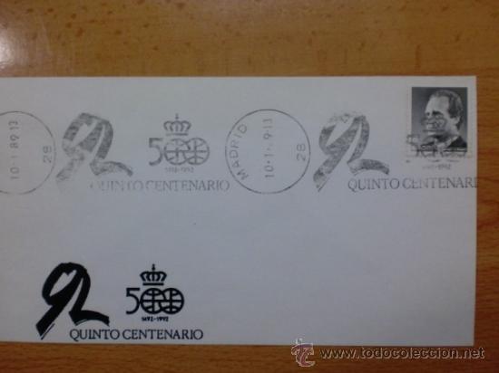 Sellos: SOBRE CON MATASELLOS. MADRID. 1989. QUINTO CENTENARIO. - Foto 1
