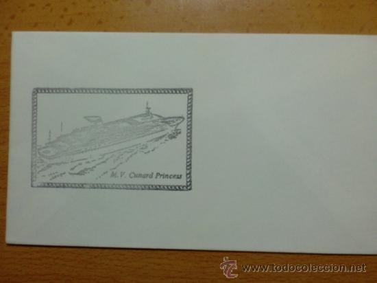 Sellos: SOBRE CON MATASELLO. M.V. CUNARD PRINCESS. - Foto 1