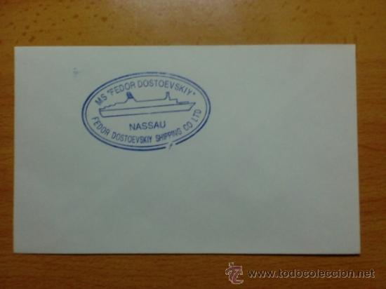 Sellos: SOBRE CON MATASELLO. MS FEDOR DOSTOEVSKIY. NASSAU. - Foto 1