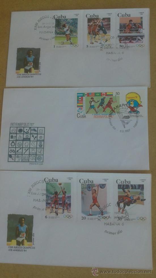 Briefmarken: LOTE DE TRES SOBRES PRIMER DIA  CORREOS  DE CUBA.A&Ntilde;O:83-87