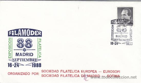 Sellos: SOBRE MATASELLOS  MADRID 1988  FILAMODER - Foto 1